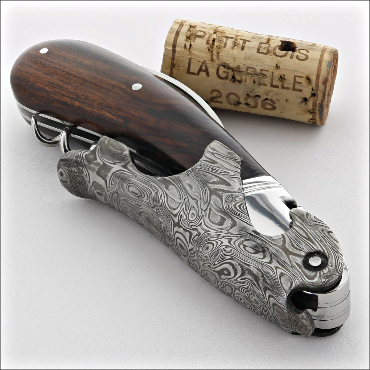 Laguiole Magnum Damascus Desert Ironwood Corkscrew