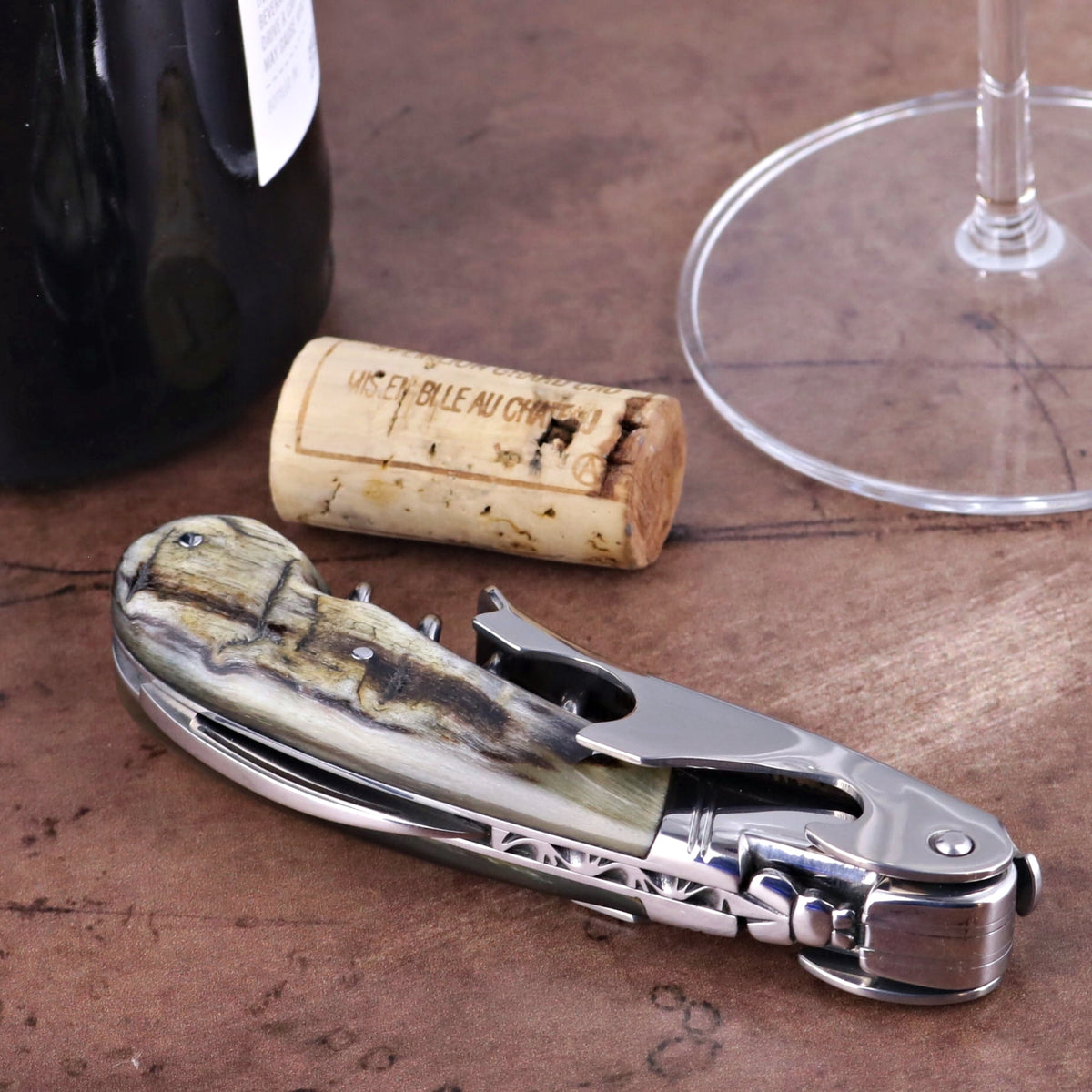 Laguiole Magnum Dark Ram Horn Corkscrew - B