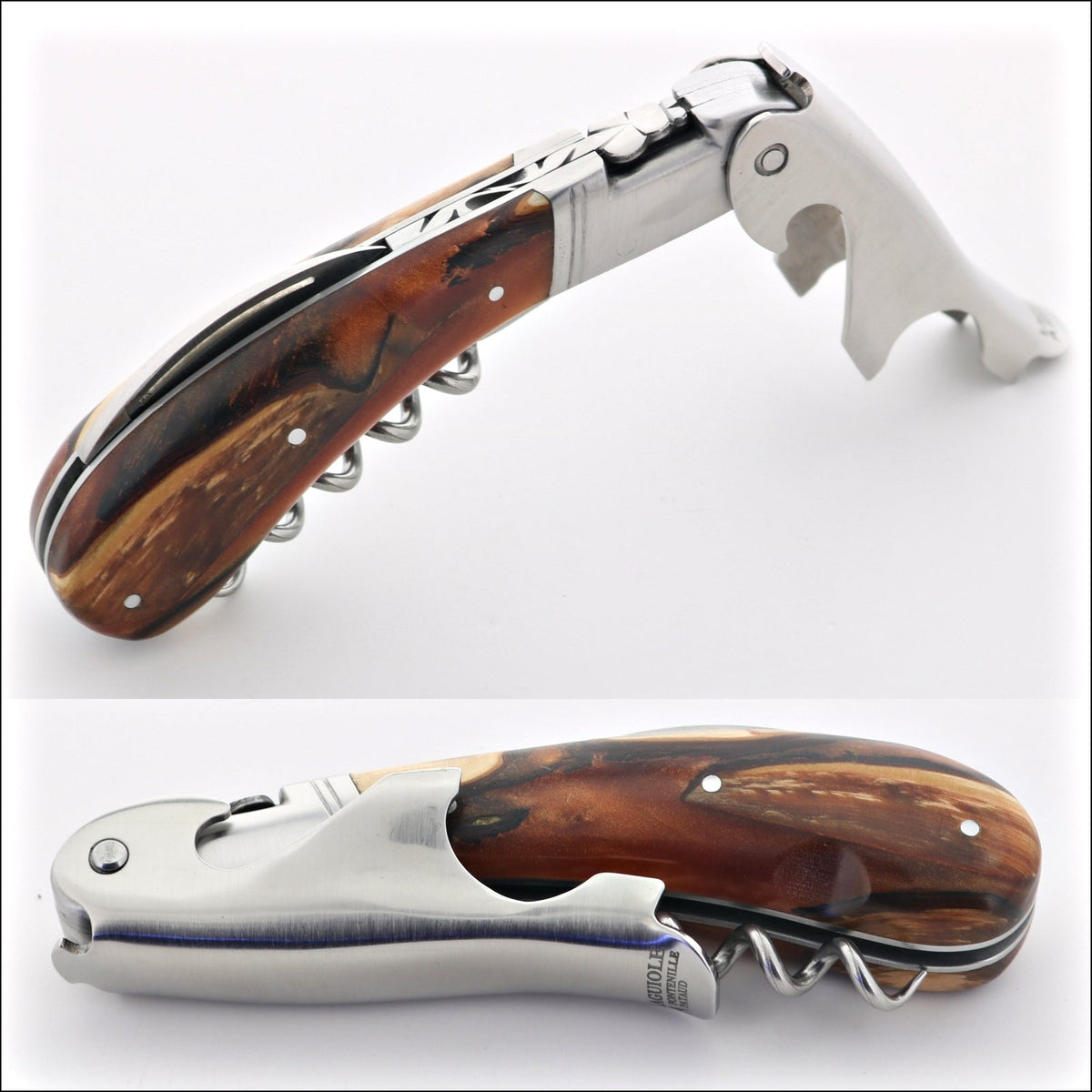 Laguiole Magnum Hybrid Juniper Burl Corkscrew - A