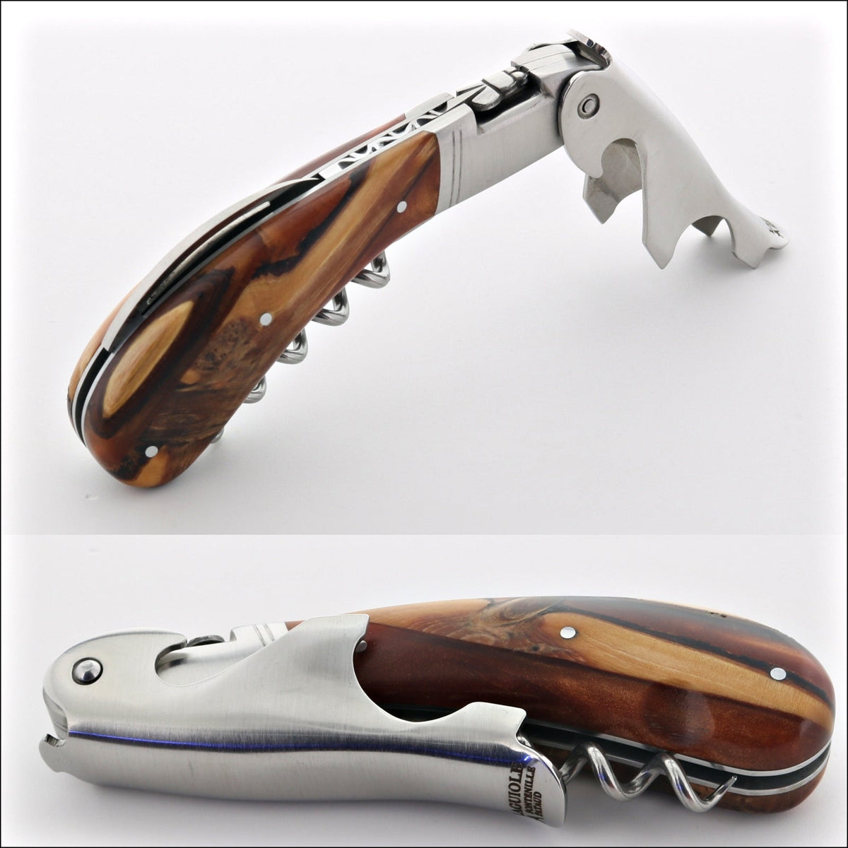 Laguiole Magnum Hybrid Juniper Burl Corkscrew - B