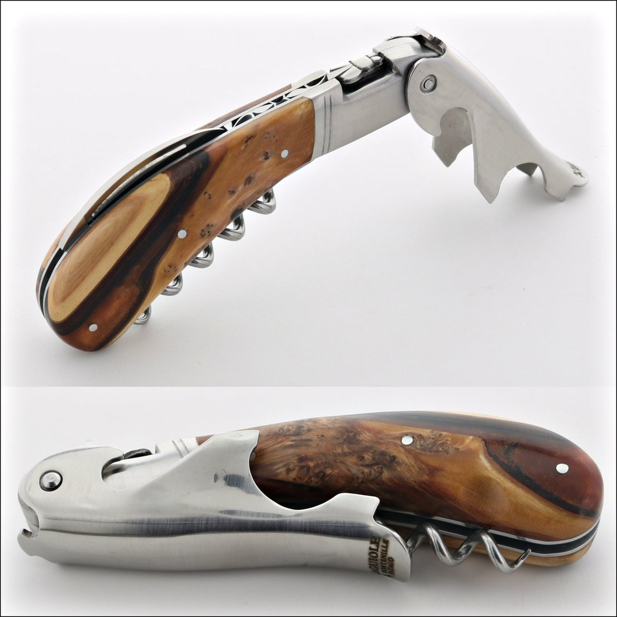 Laguiole Magnum Hybrid Juniper Burl Corkscrew - C