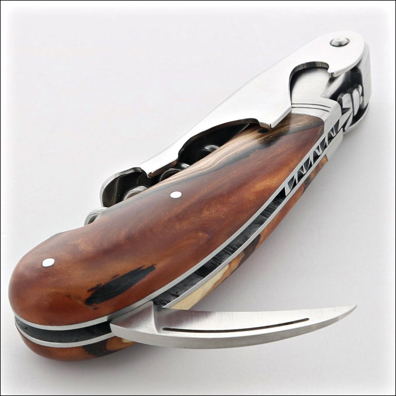 Laguiole Magnum Hybrid Juniper Burl Corkscrew - D