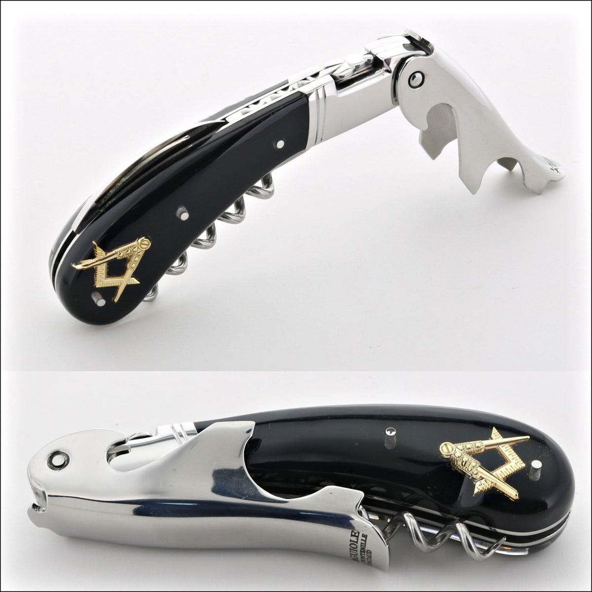 Laguiole Magnum Masonic Symbol Inlay Corkscrew - A