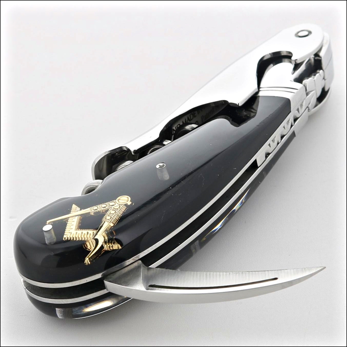 Laguiole Magnum Masonic Symbol Inlay Corkscrew - A