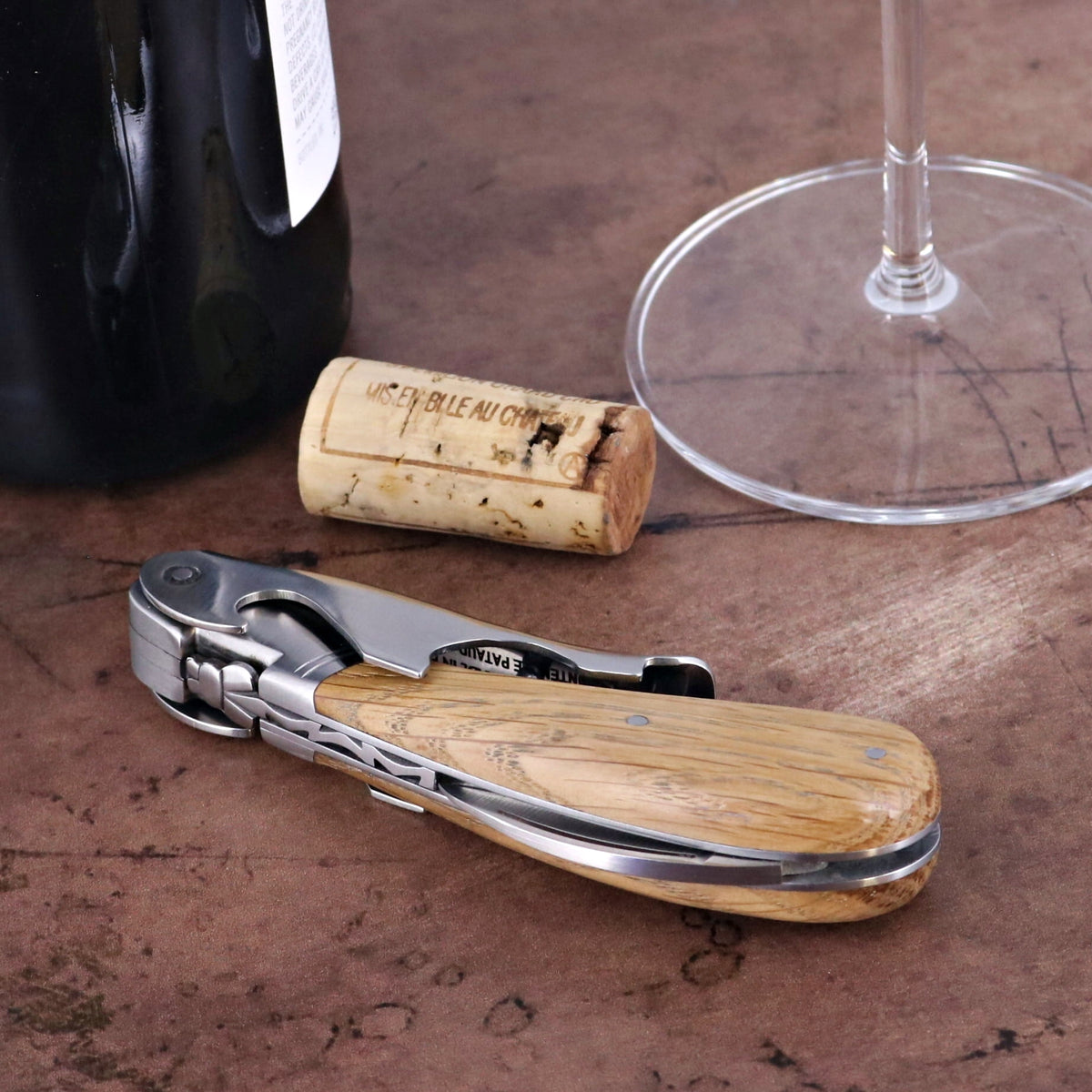 Laguiole Magnum Oak Barrel Wood Corkscrew - A