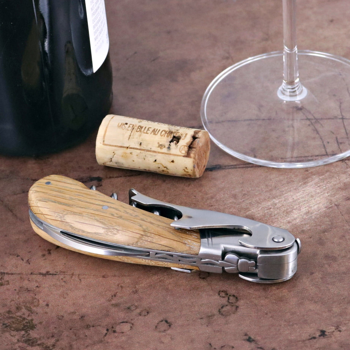 Laguiole Magnum Oak Barrel Wood Corkscrew - A
