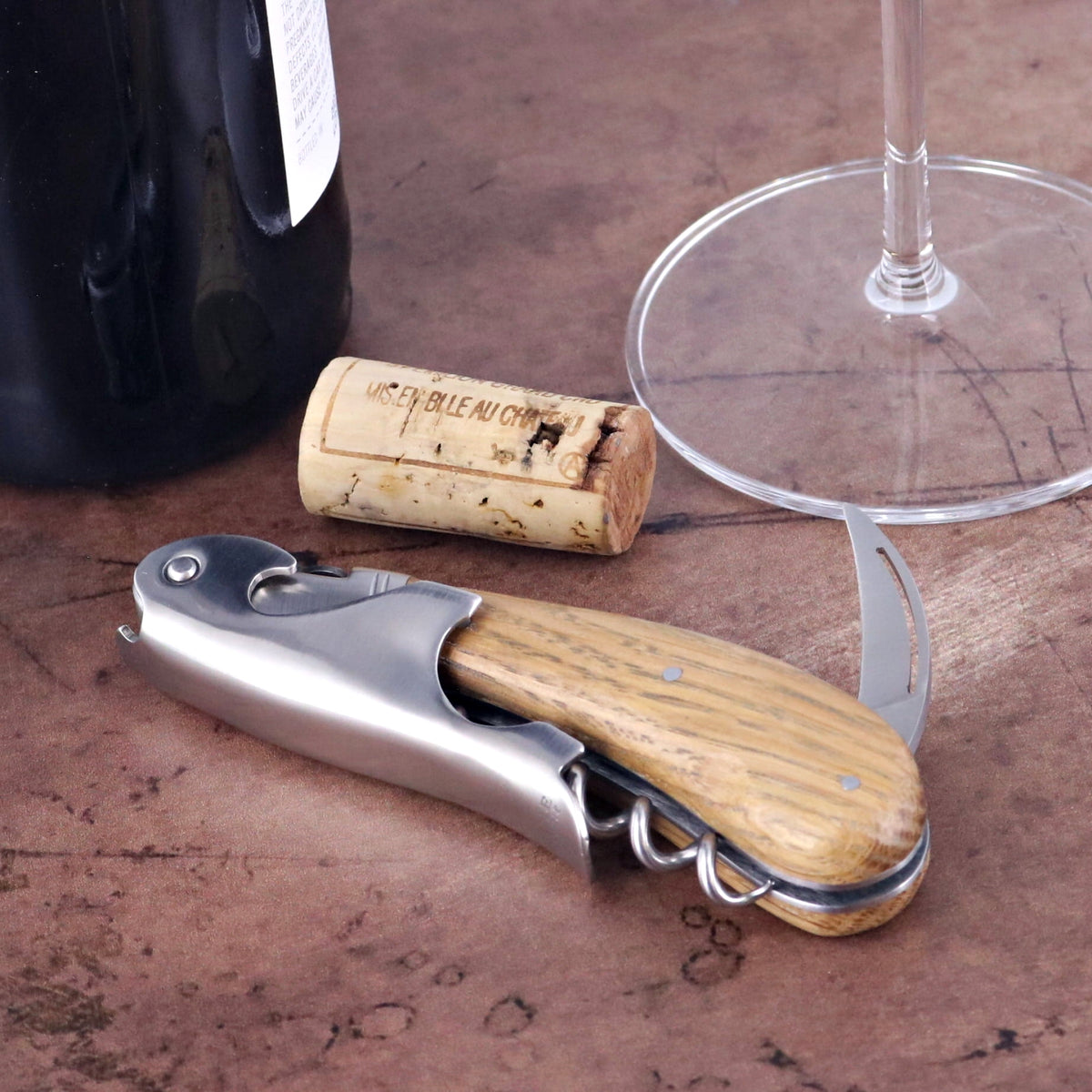 Laguiole Magnum Oak Barrel Wood Corkscrew - A