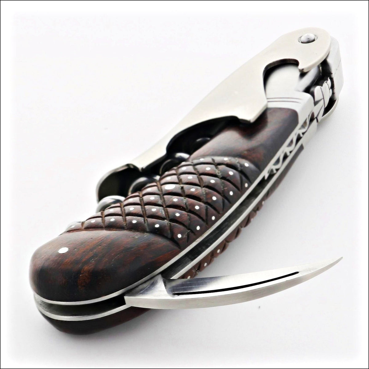 Laguiole Magnum Studded Desert Ironwood Corkscrew - A