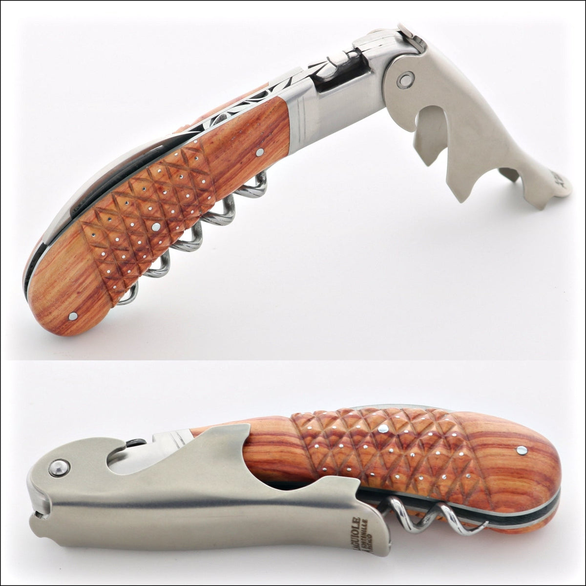 Laguiole Magnum Studded Rosewood Corkscrew - A