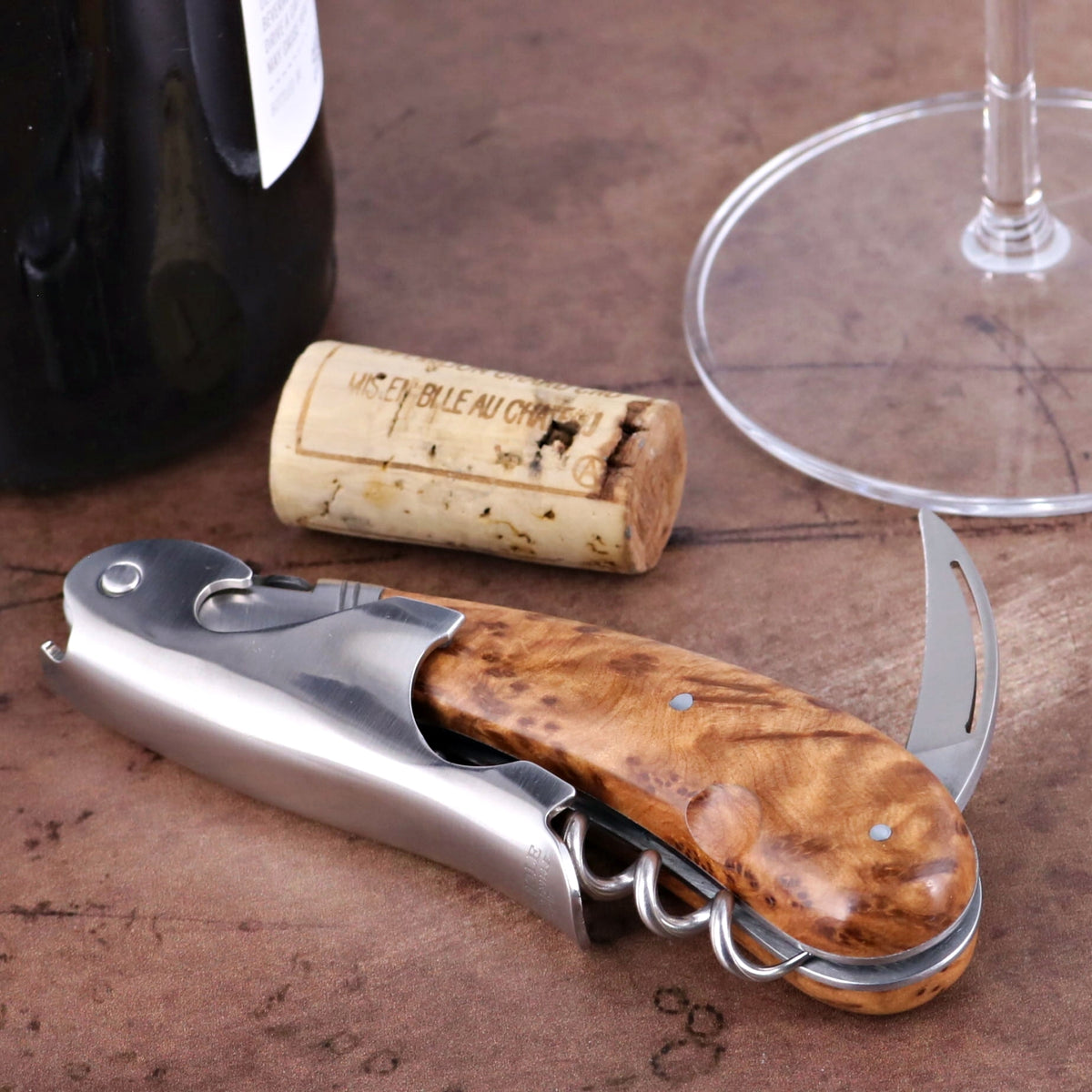 Laguiole Magnum Thuya Burl Corkscrew - B
