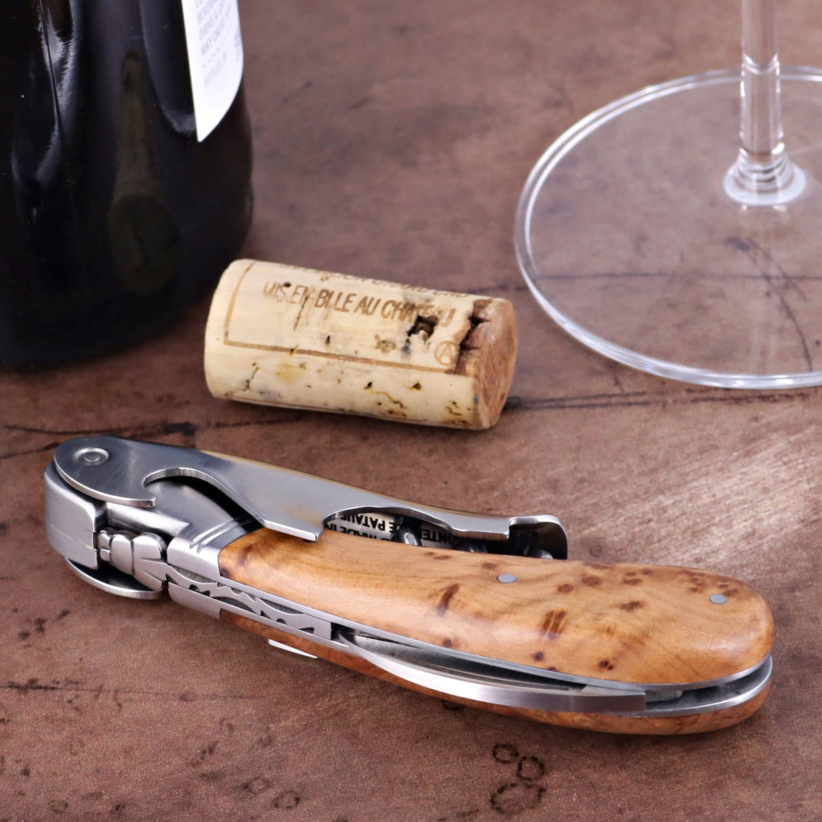 Laguiole Magnum Thuya Burl Corkscrew - D