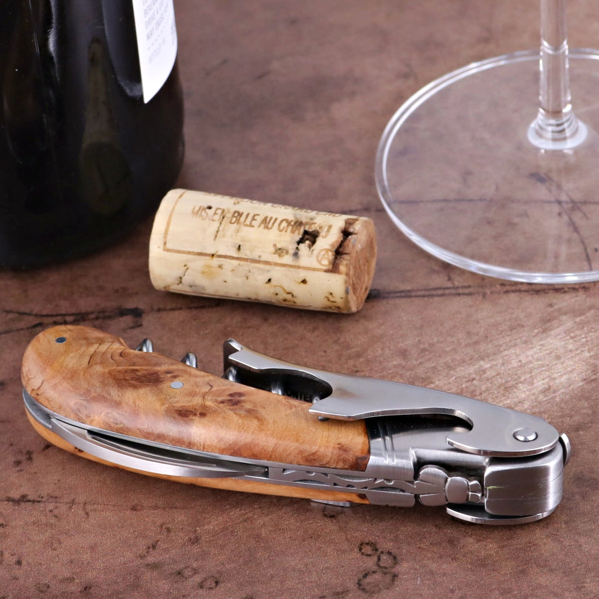 Laguiole Magnum Thuya Burl Corkscrew - D