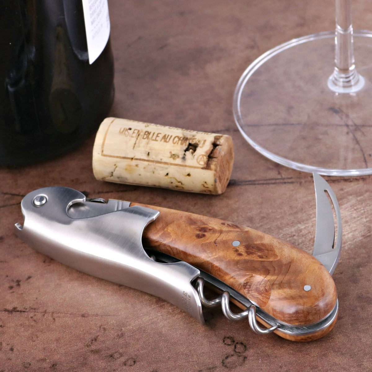 Laguiole Magnum Thuya Burl Corkscrew - D