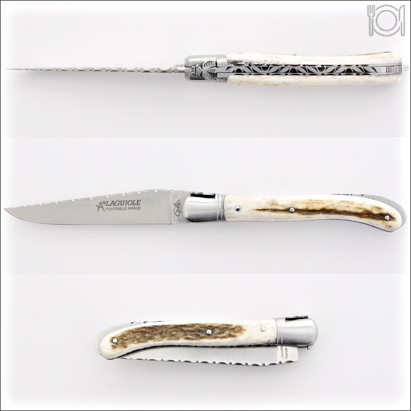 Laguiole Nature Guilloche Deer Stag Handle