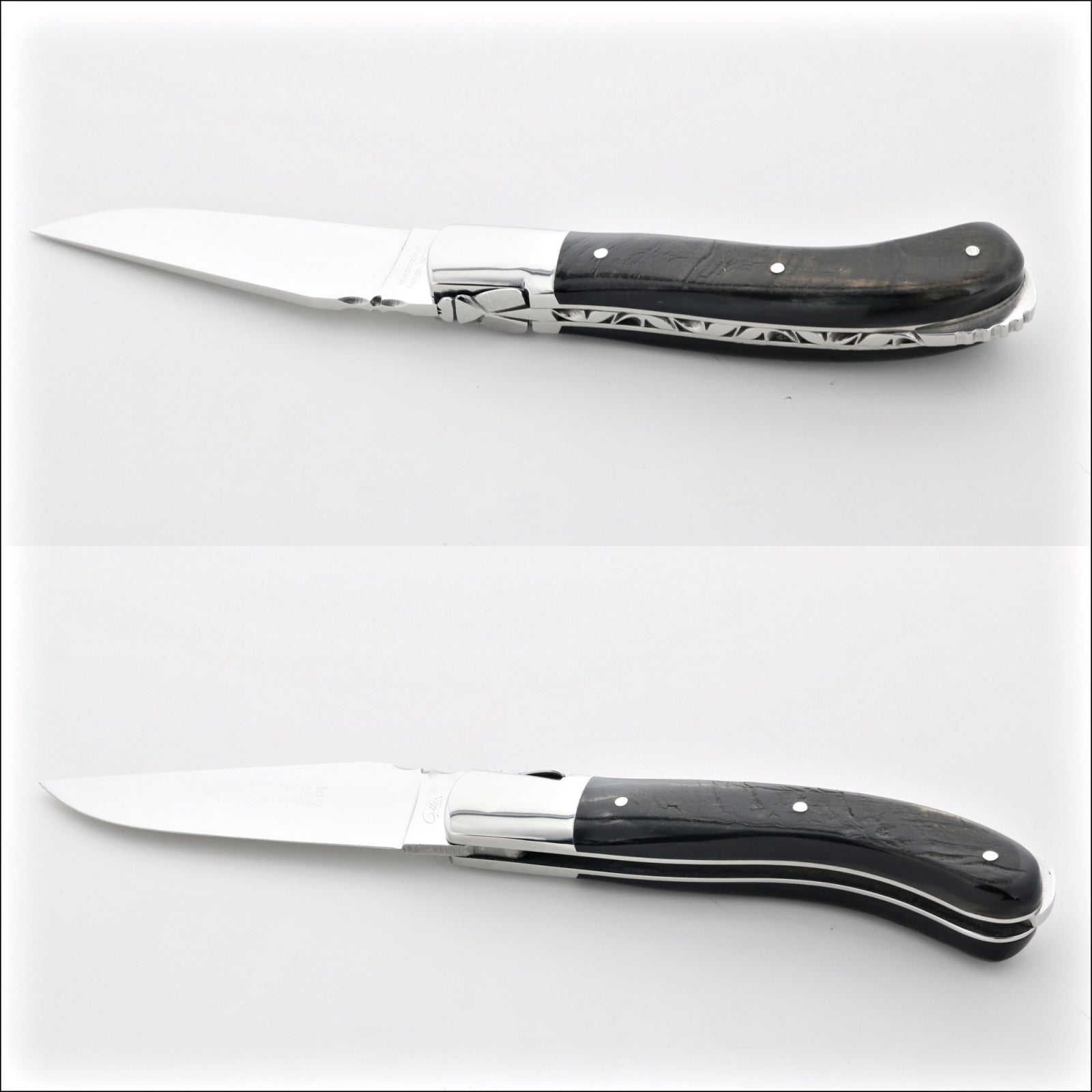 Laguiole Sport Classic Folding Knife Dark Ram Horn