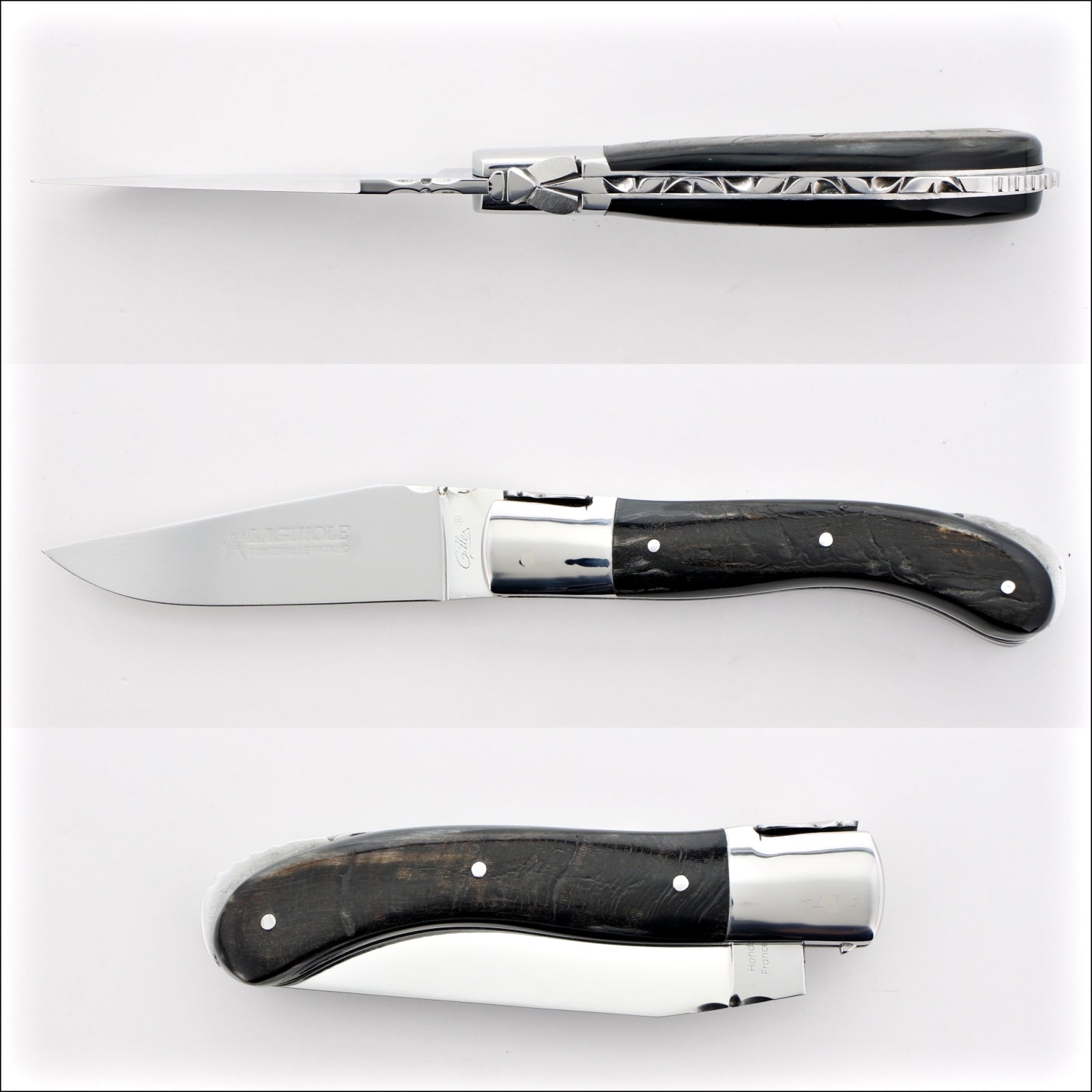 Laguiole Sport Classic Folding Knife Dark Ram Horn