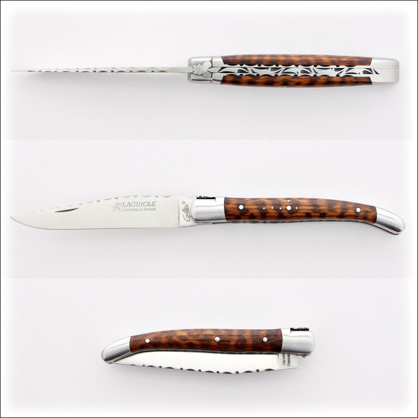 Laguiole Traditional Knife 11 cm Guilloche Amourette