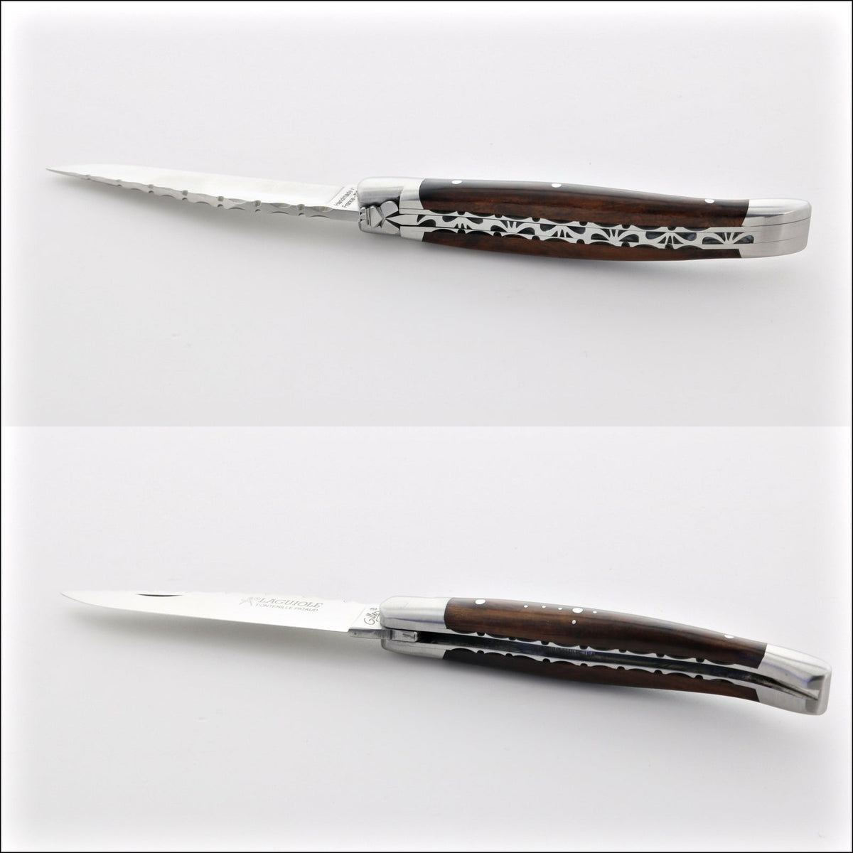 Laguiole Traditional Knife 11 cm Guilloche Desert Ironwood