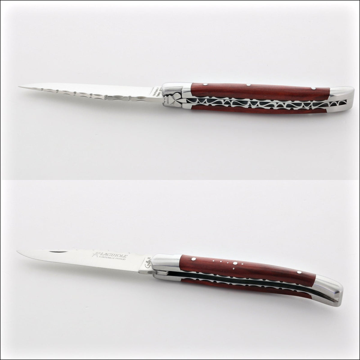 Laguiole Traditional Knife 11 cm Guilloche Rosewood