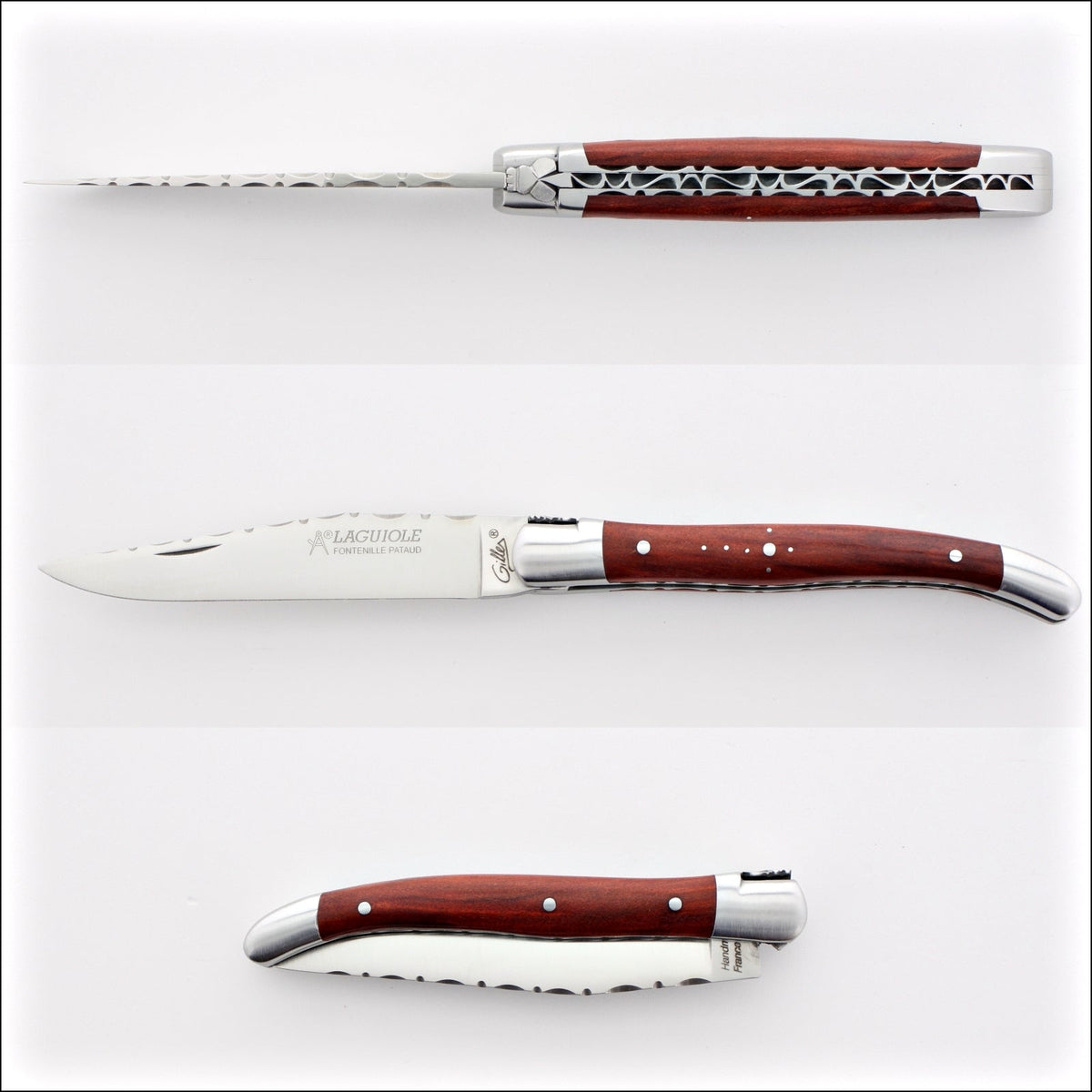 Laguiole Traditional Knife 11 cm Guilloche Rosewood