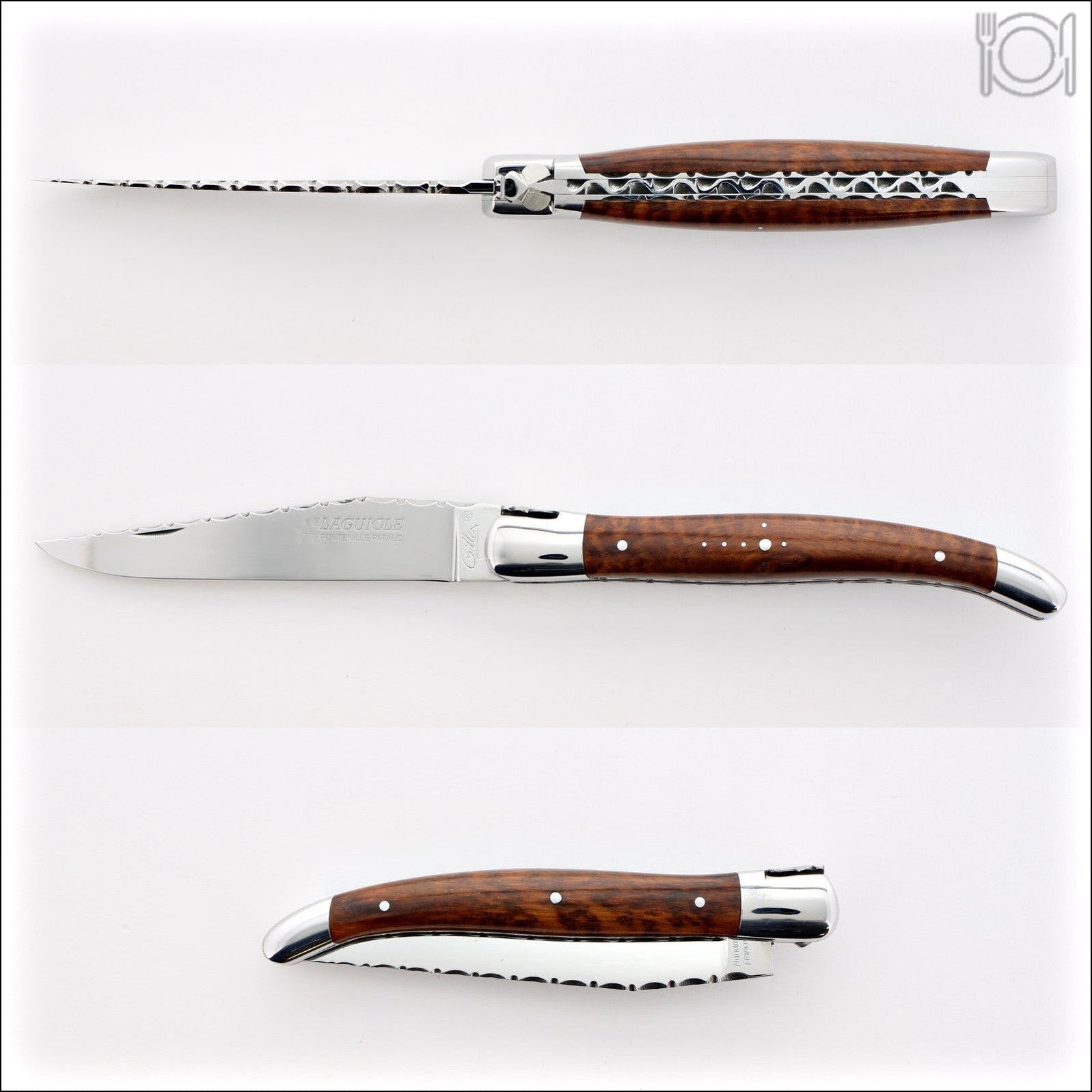 Laguiole Traditional Knife 12 cm Guilloche Amourette