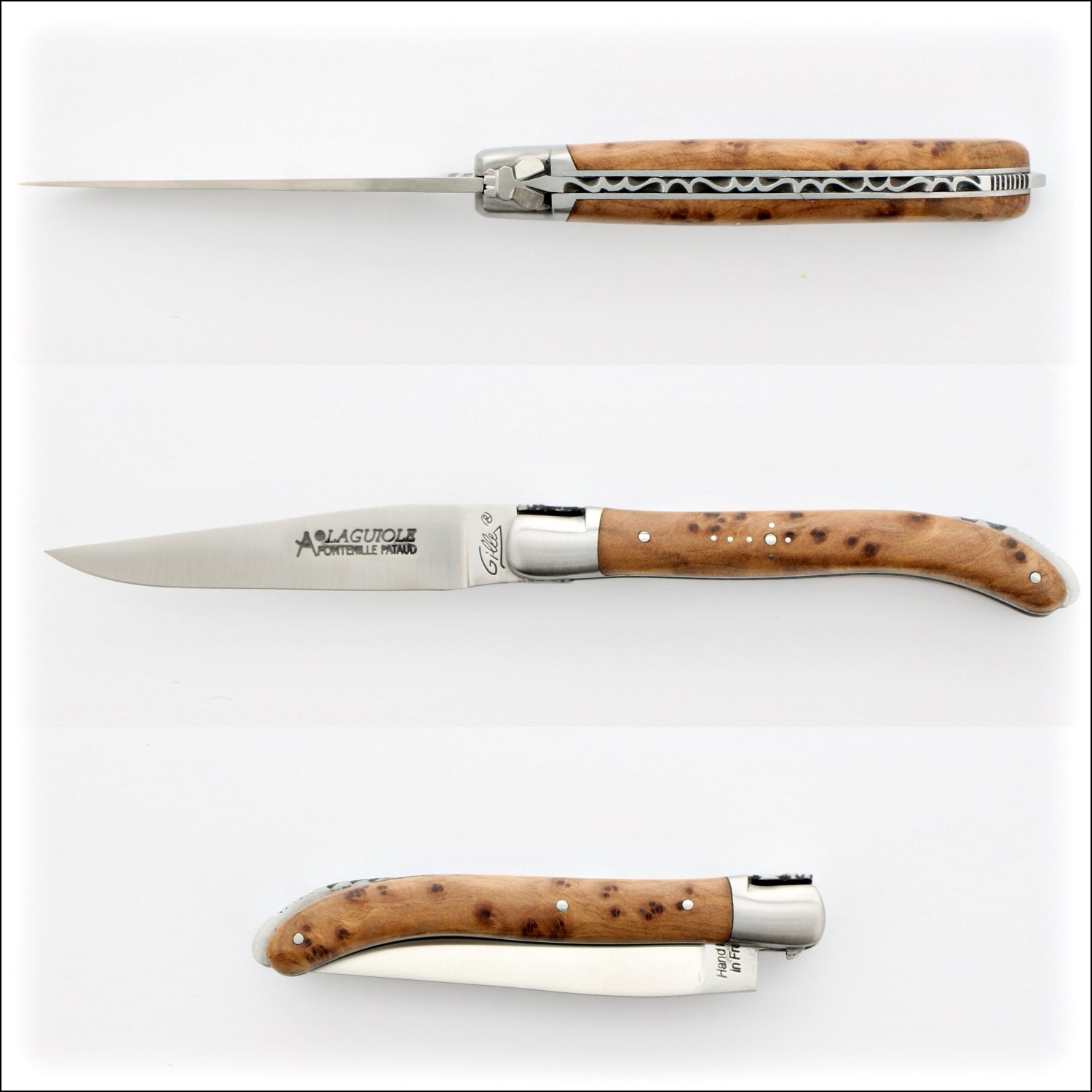 Laguiole Forged Steak Knives Karelian Birch by fontenille pataud - Laguiole  Imports