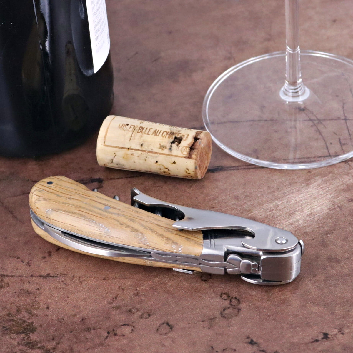 Laguiole Magnum Oak Barrel Wood Corkscrew - C