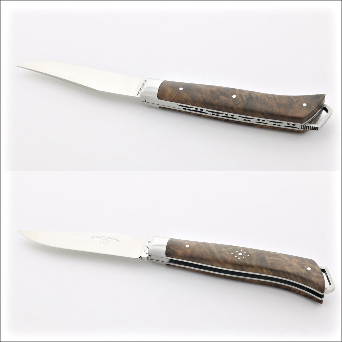 Le Saint-Bernard Pocket Knife - Burled Walnut Handle