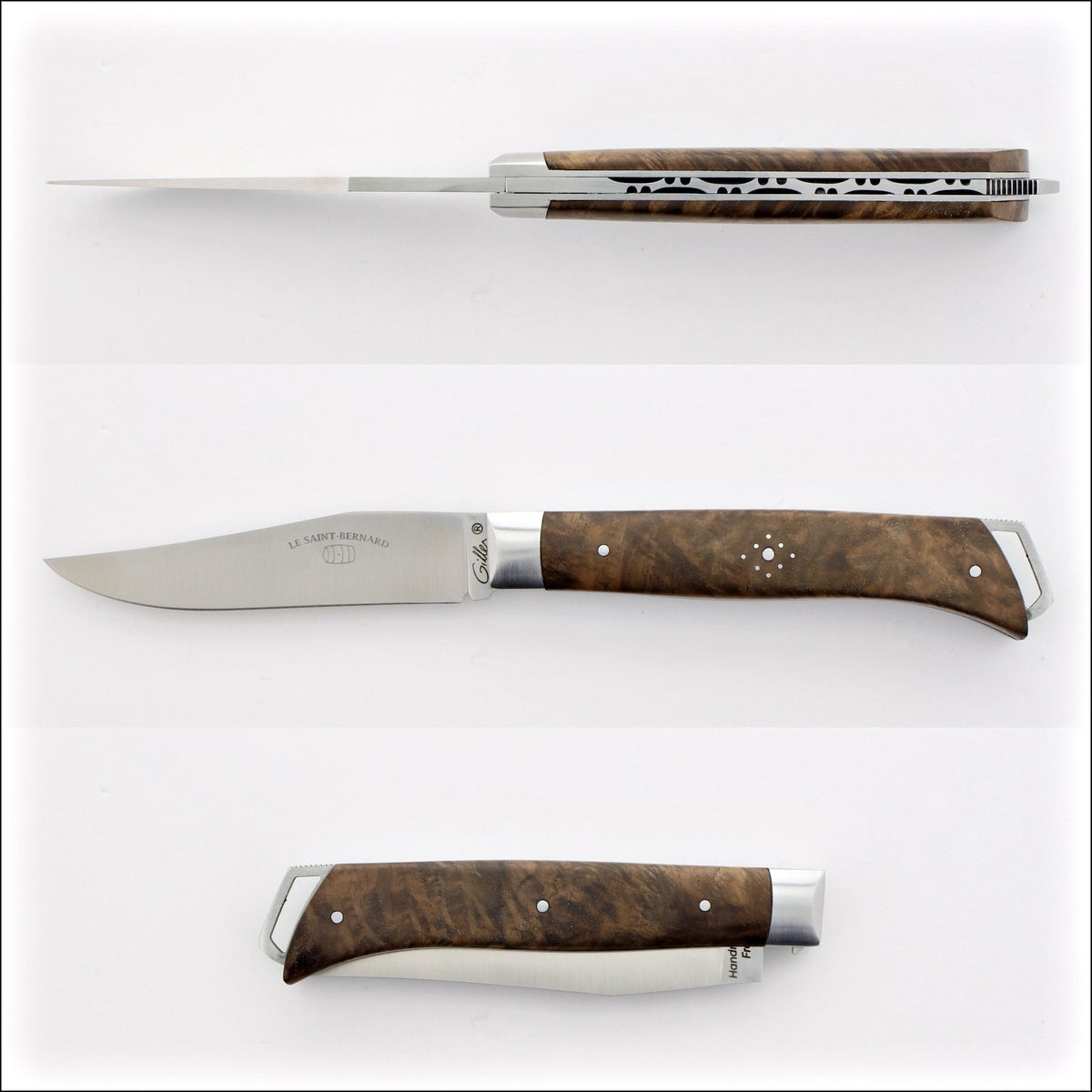 Le Saint-Bernard Pocket Knife - Burled Walnut Handle