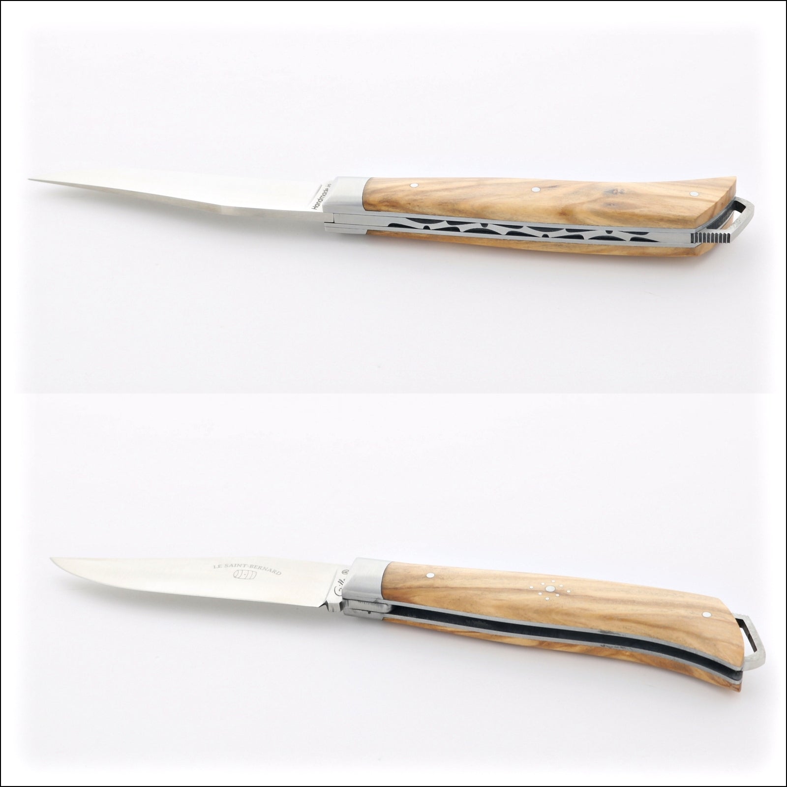 Le Saint-Bernard Pocket Knife - Olive Wood Handle