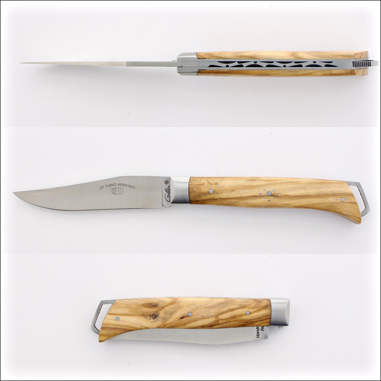 Le Saint-Bernard Pocket Knife - Olive Wood Handle