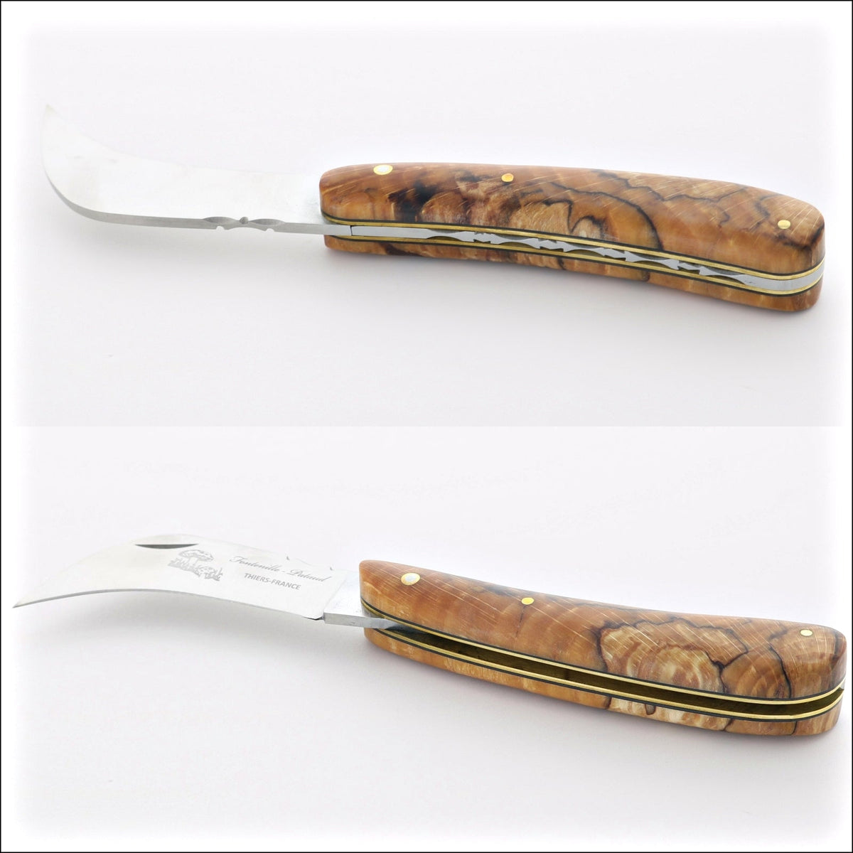 Mushroom Knife - Garden Knife Burled Beech End Grain Handle by Fontenille Pataud