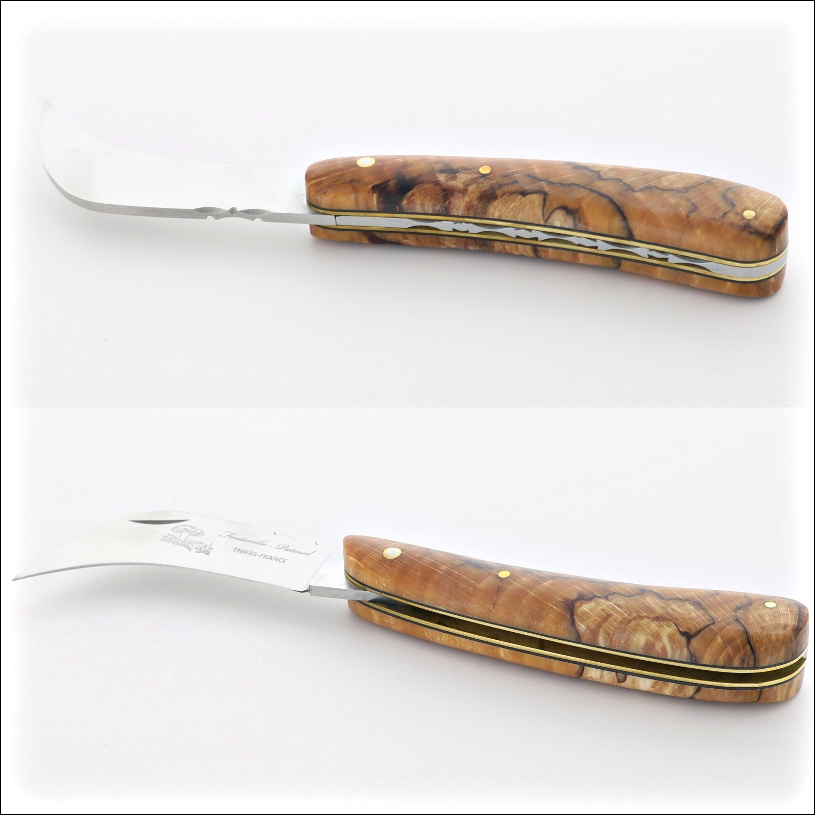 Mushroom Knife - Garden Knife Burled Beech End Grain Handle by Fontenille Pataud