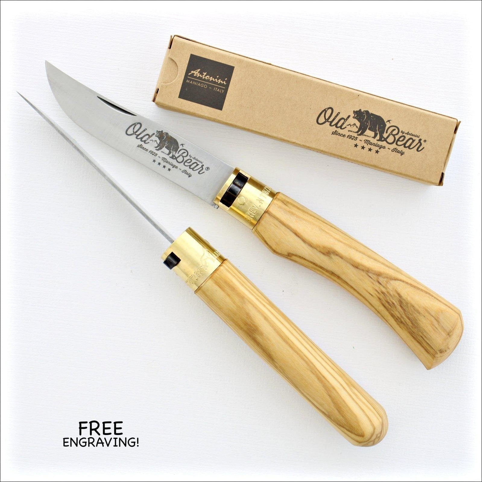 Cooking Knife 10 in - Carbon Steel - Olive Wood Handle