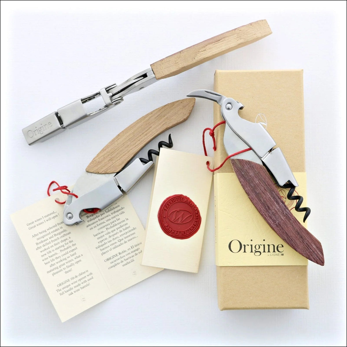 Origine Two-step Waiter&#39;s Corkscrew - Barrel Wood Handle