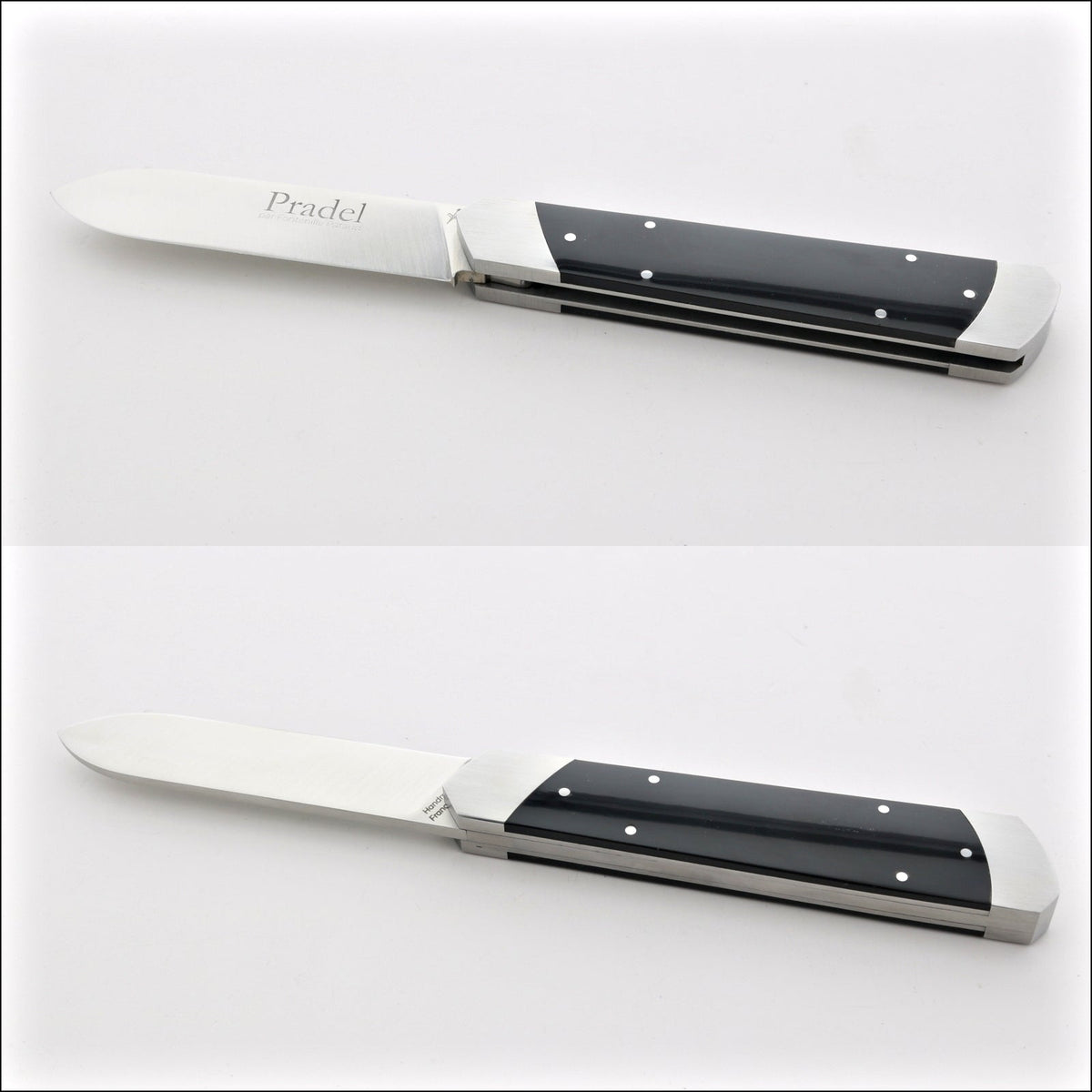 Pradel Folding Knife Black Horn Tip Handle &amp; Lock-Back by Fontenille Pataud