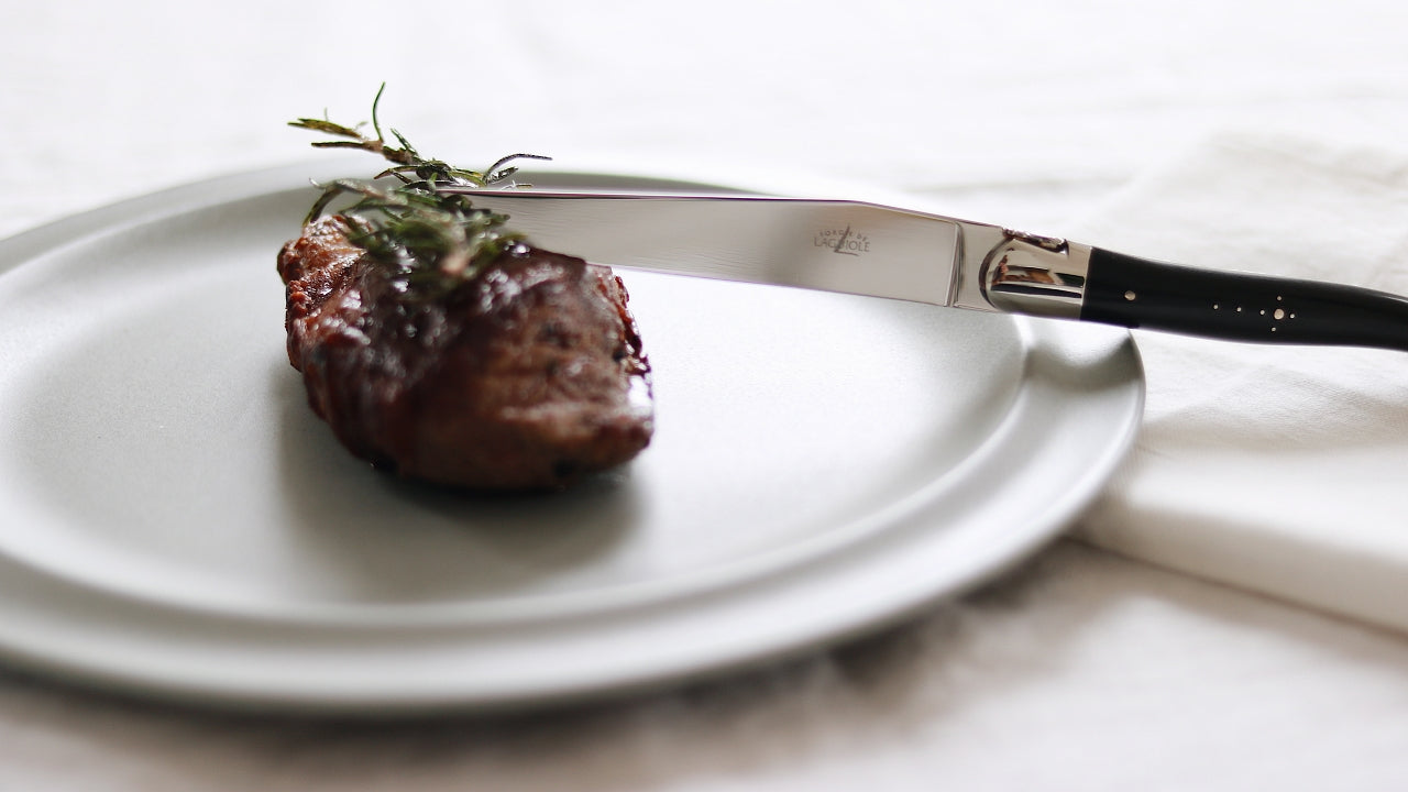Forge de Laguiole Steak Knives - Black Acrylic - Laguiole Imports