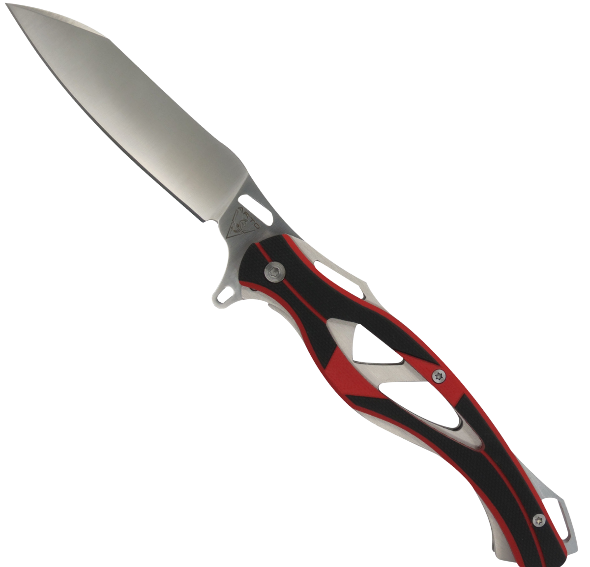 AR1890 Black & Red G10 Handle Flipper Knife-Linerlock