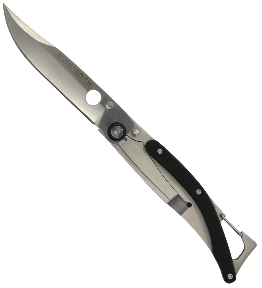 Alpin Black G10 Handle Ultralight Carabiner Folding Knife-Linerlock