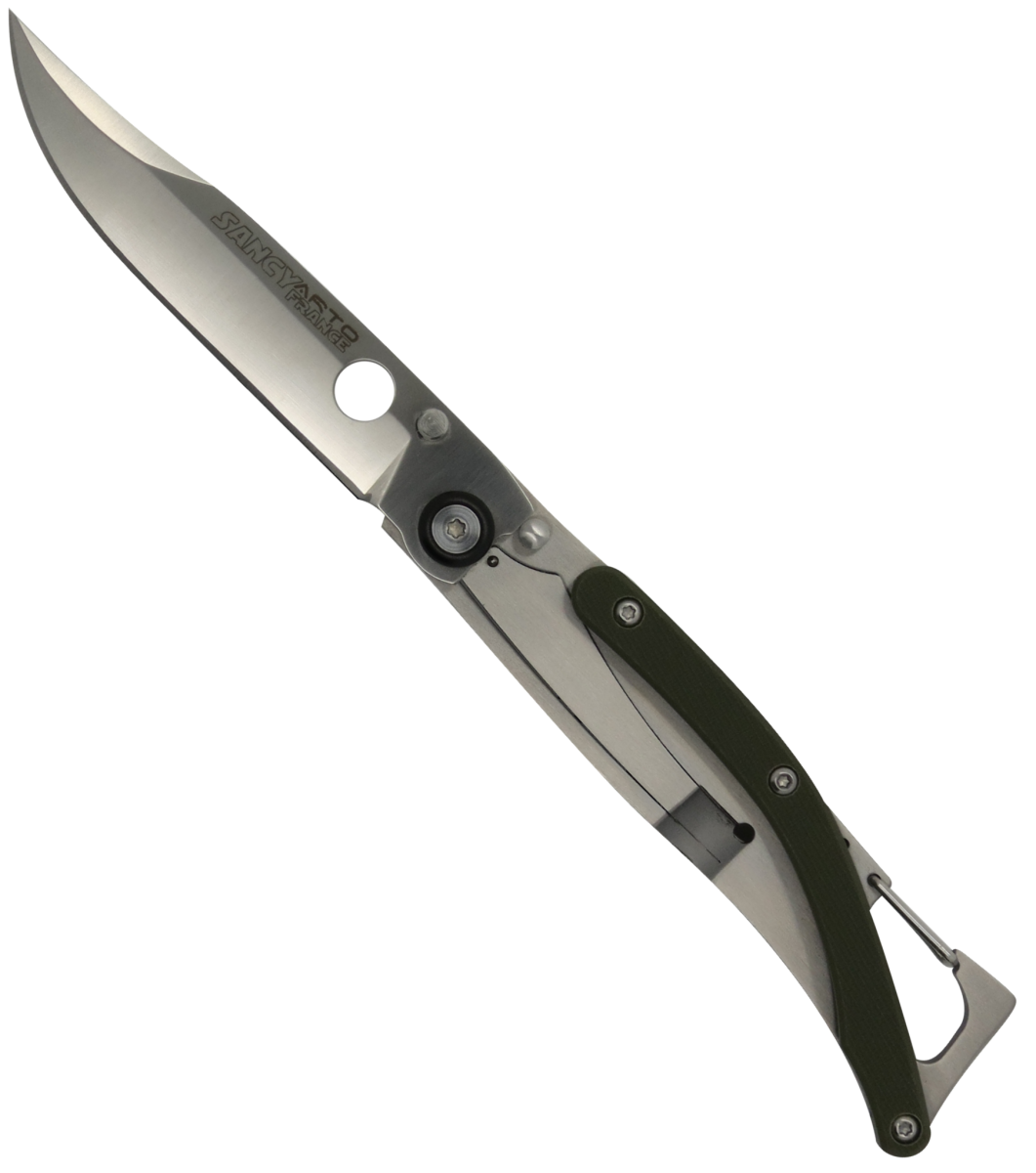 Alpin Kaki G10 Handle Ultralight Carabiner Folding Knife-Linerlock