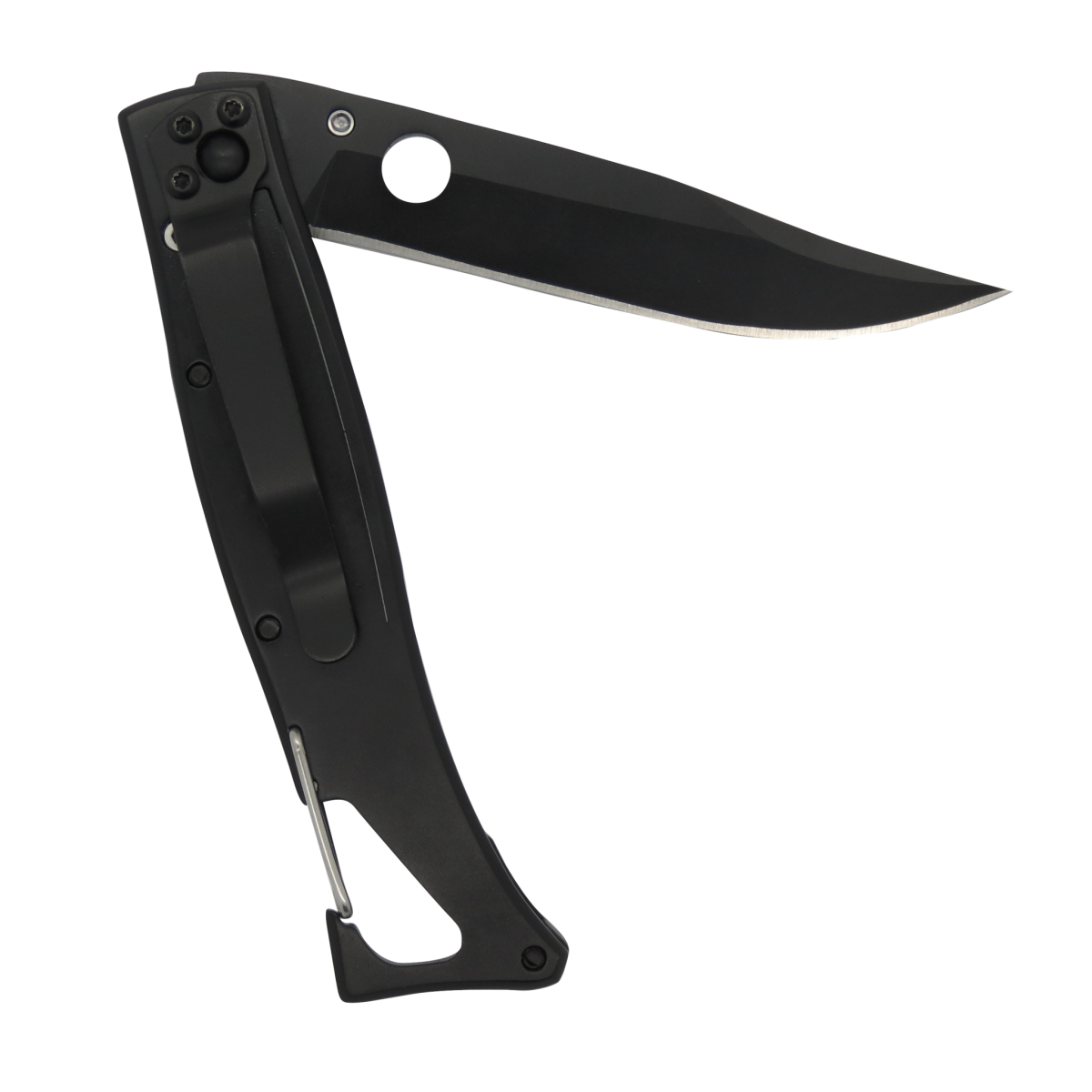 Alpin Titanium Black G10 Handle Ultralight Carabiner Folding Knife-Linerlock