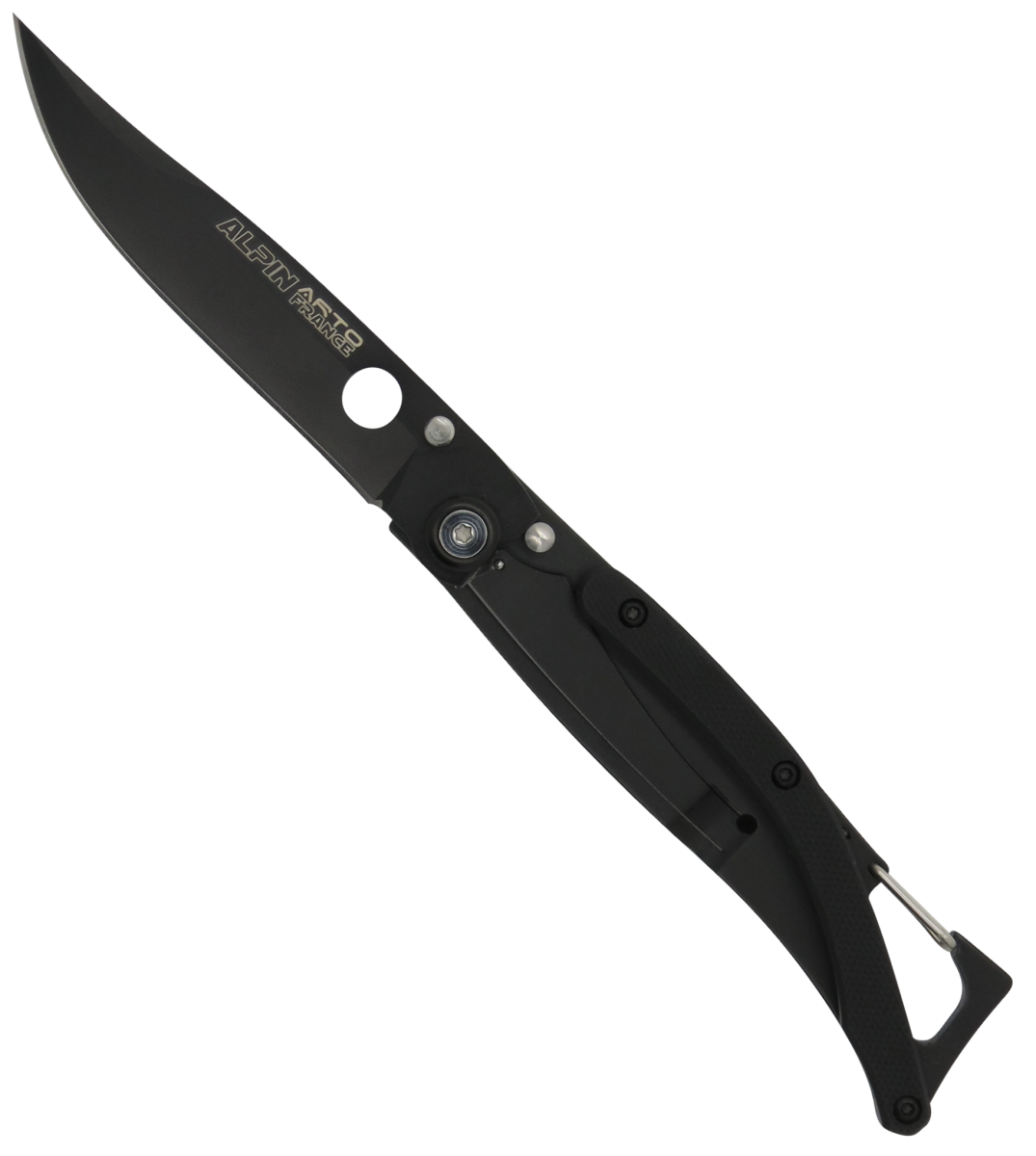 Alpin Titanium Black G10 Handle Ultralight Carabiner Folding Knife-Linerlock