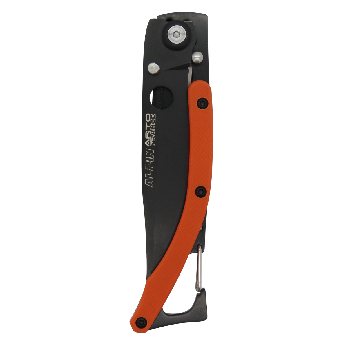 Alpin Titanium Orange G10 Handle Ultralight Carabiner Folding Knife-Linerlock