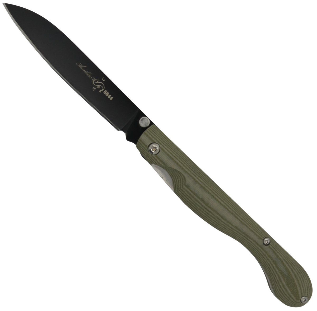 Aurillac Titanium Kaki Beige G10 Handle Linerlock Folding Knife-Linerlock