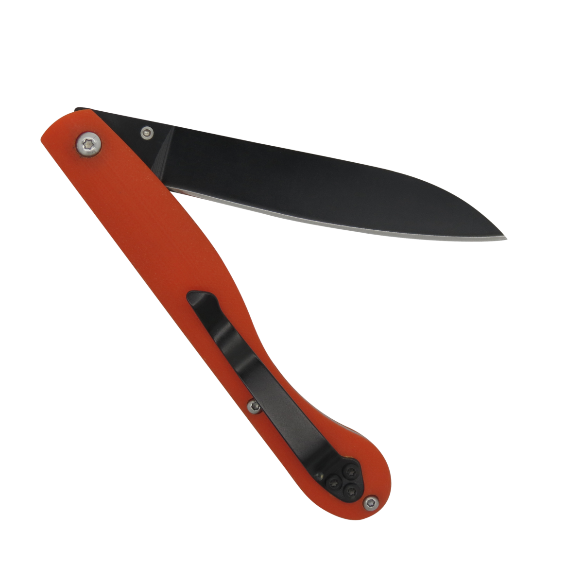 Aurillac Titanium Orange G10 Handle Linerlock Folding Knife-Linerlock