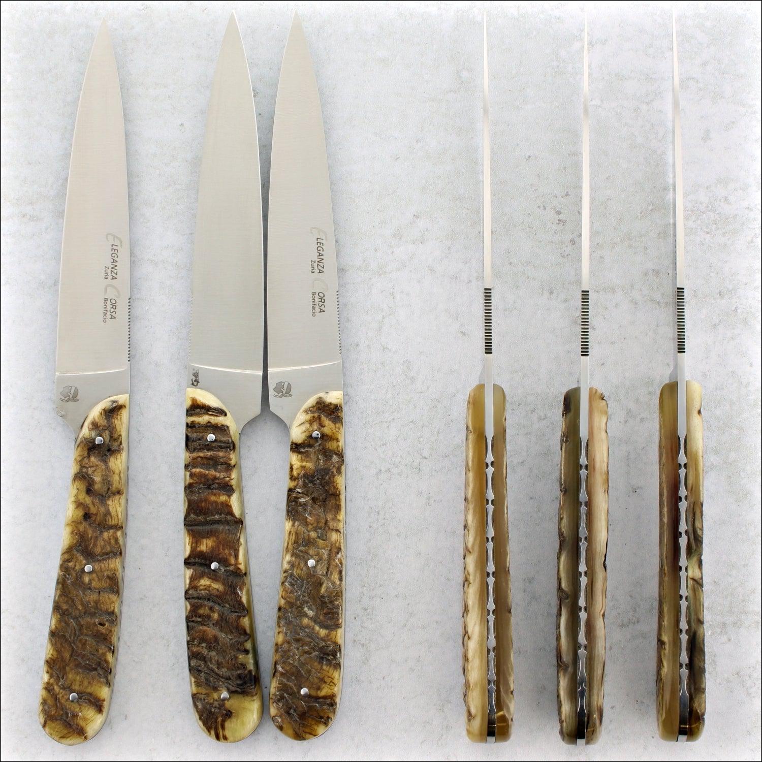 Eleganza Corsa Steak Knives - Horn Tip - Set of 6 - Laguiole Imports