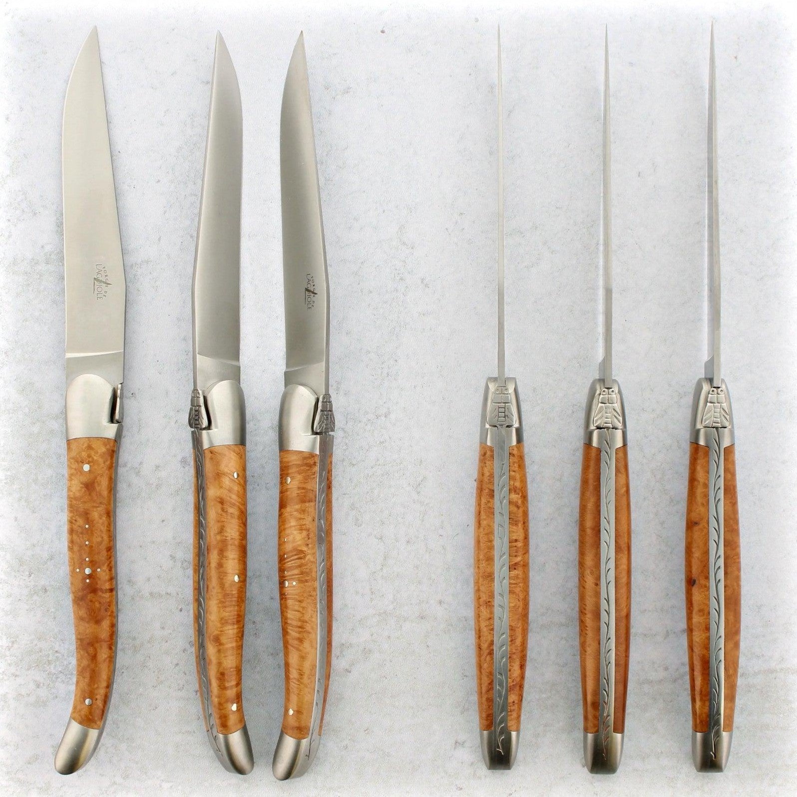 Opinel Kitchen Knife Set, 4 Color Sets, Beechwood Handles, Stainless Steel  Blades