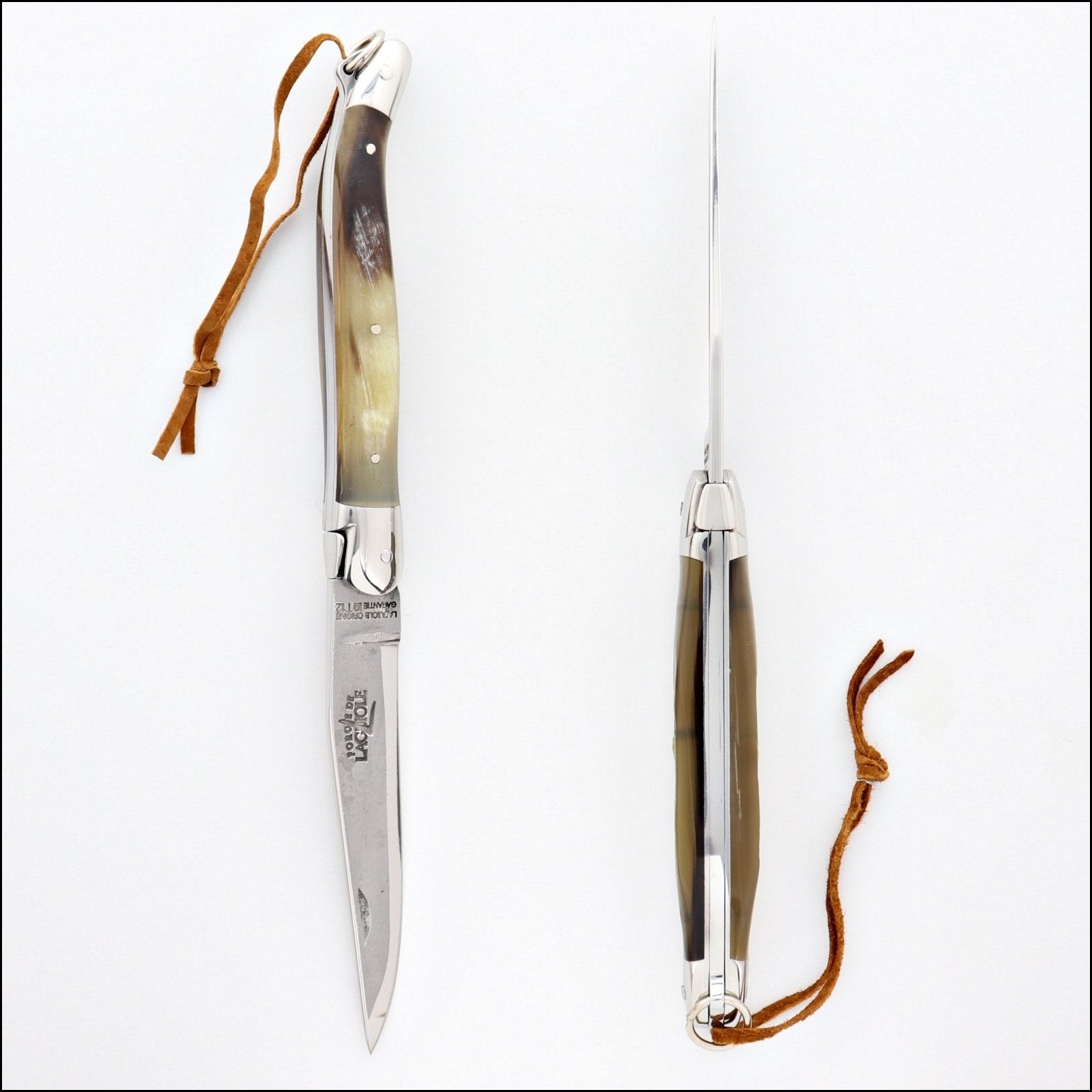 Forge de Laguiole 12 cm Corkscrew Knife Brass & Horn Tip
