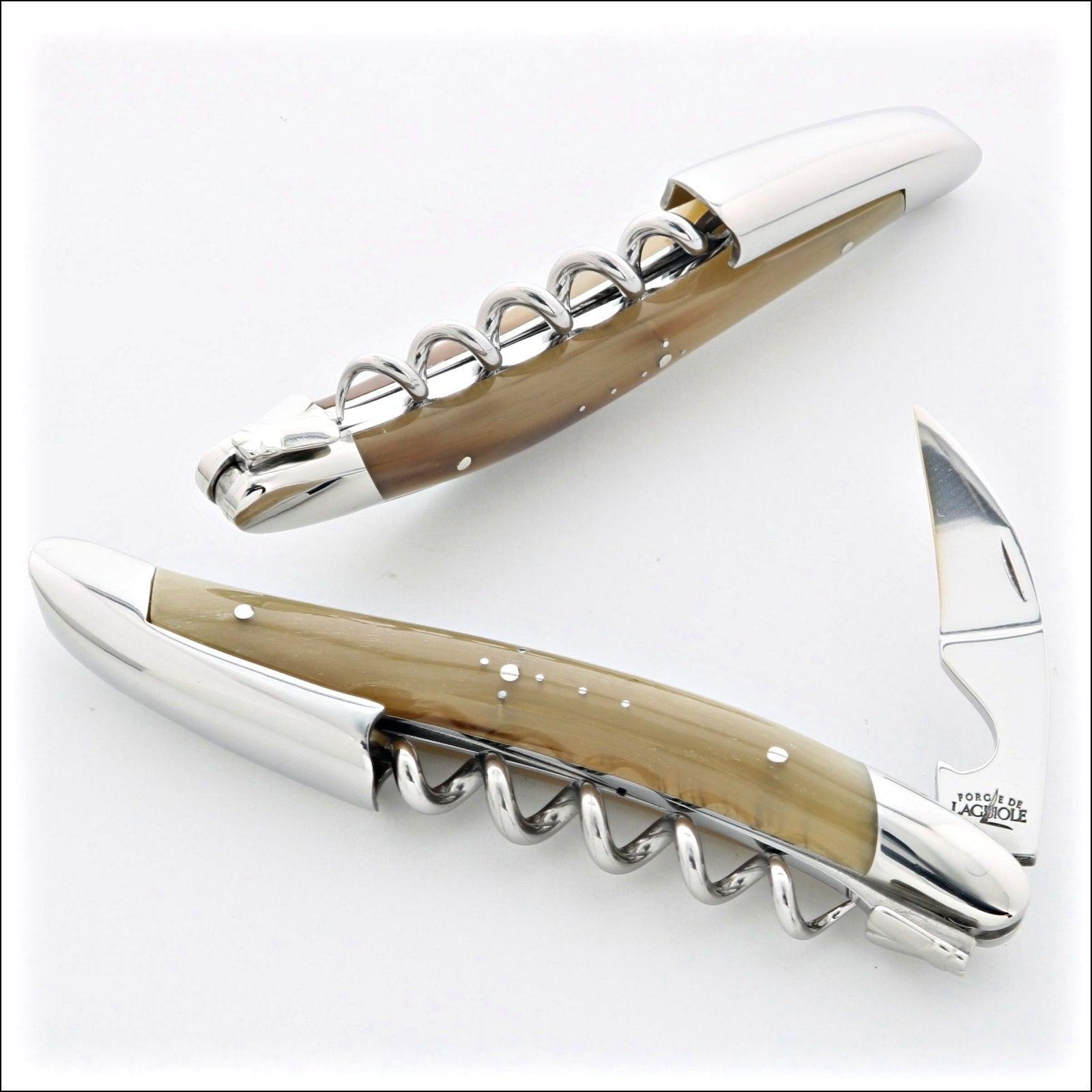 Laguiole Cutlery Set – Pressed Horn – 12 Piece – Brass Bolsters