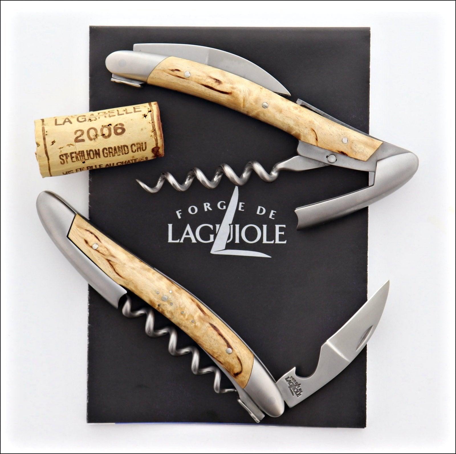 Laguiole Forged Steak Knives Karelian Birch by fontenille pataud - Laguiole  Imports